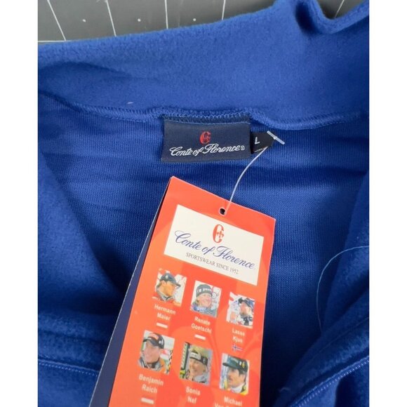 Conte Of Florence Men's Fleece Pullover Mock Neck Top Sz. L Blue "Snowbird" - Picture 7 of 8